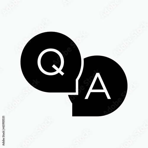Q and A Icon. Question and Answer with Bubble Speech Illustration As A Simple Vector Sign and Trendy Symbol for Design, Websites, Presentation or Application.