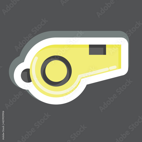 Sticker Whistle. related to Sports Equipment symbol. simple design editable. simple illustration