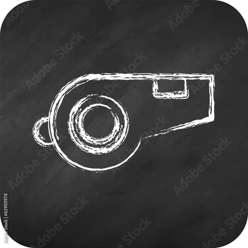 Icon Whistle. related to Sports Equipment symbol. chalk style. simple design editable. simple illustration