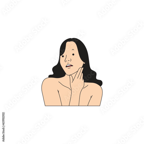 a woman with long hair is getting dressed