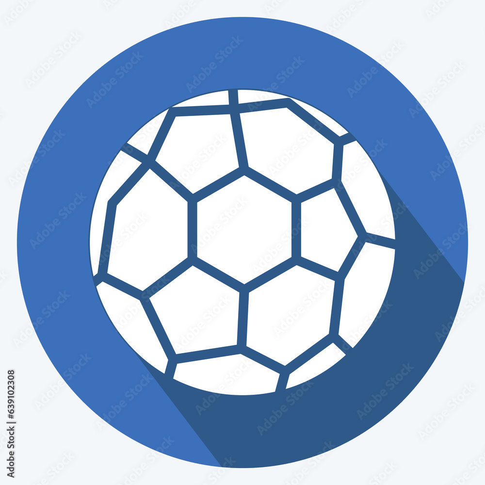 Icon Soccer Ball. related to Sports Equipment symbol. long shadow style. simple design editable. simple illustration Icon Soccer Ball. related to Sports Equipment symbol. long shadow style. simple design editable. simple illustration