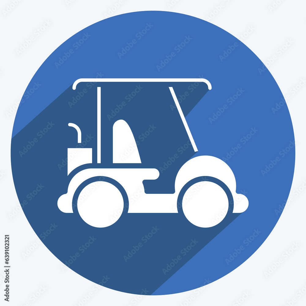 Fototapeta premium Icon Golf Cart. related to Sports Equipment symbol. long shadow style. simple design editable. simple illustration
