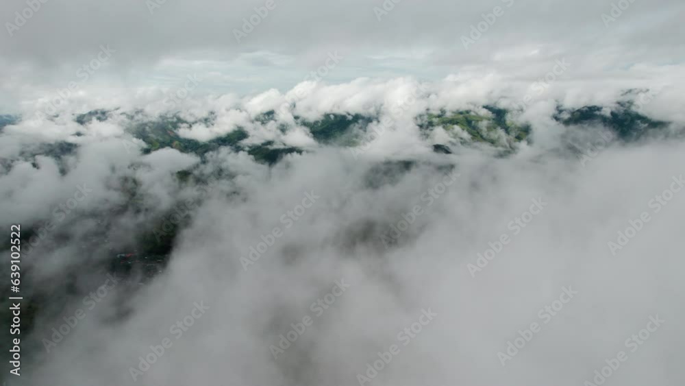 Top view Morning Mist and Viewpoint with Layers of Mountains Top view Morning Mist and Viewpoint with Layers of Mountains