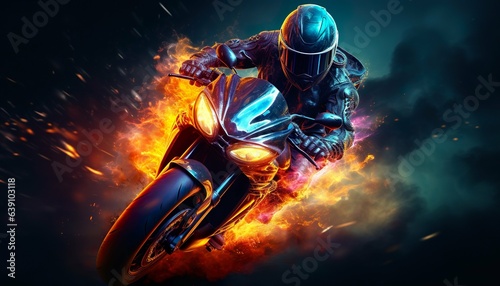Colorful speed bike background