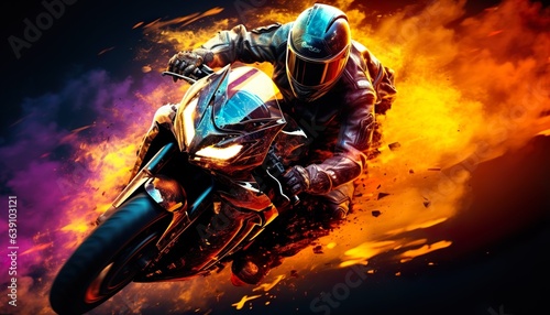 Colorful speed bike background