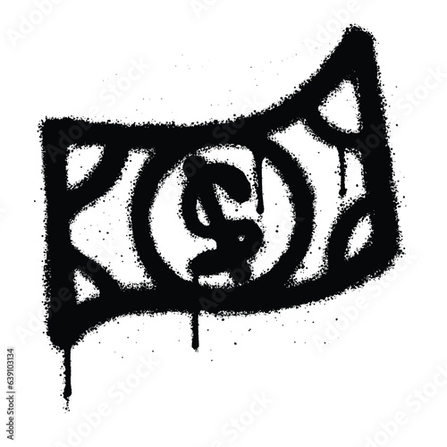 Graffiti spray paint Money Isolated Vector