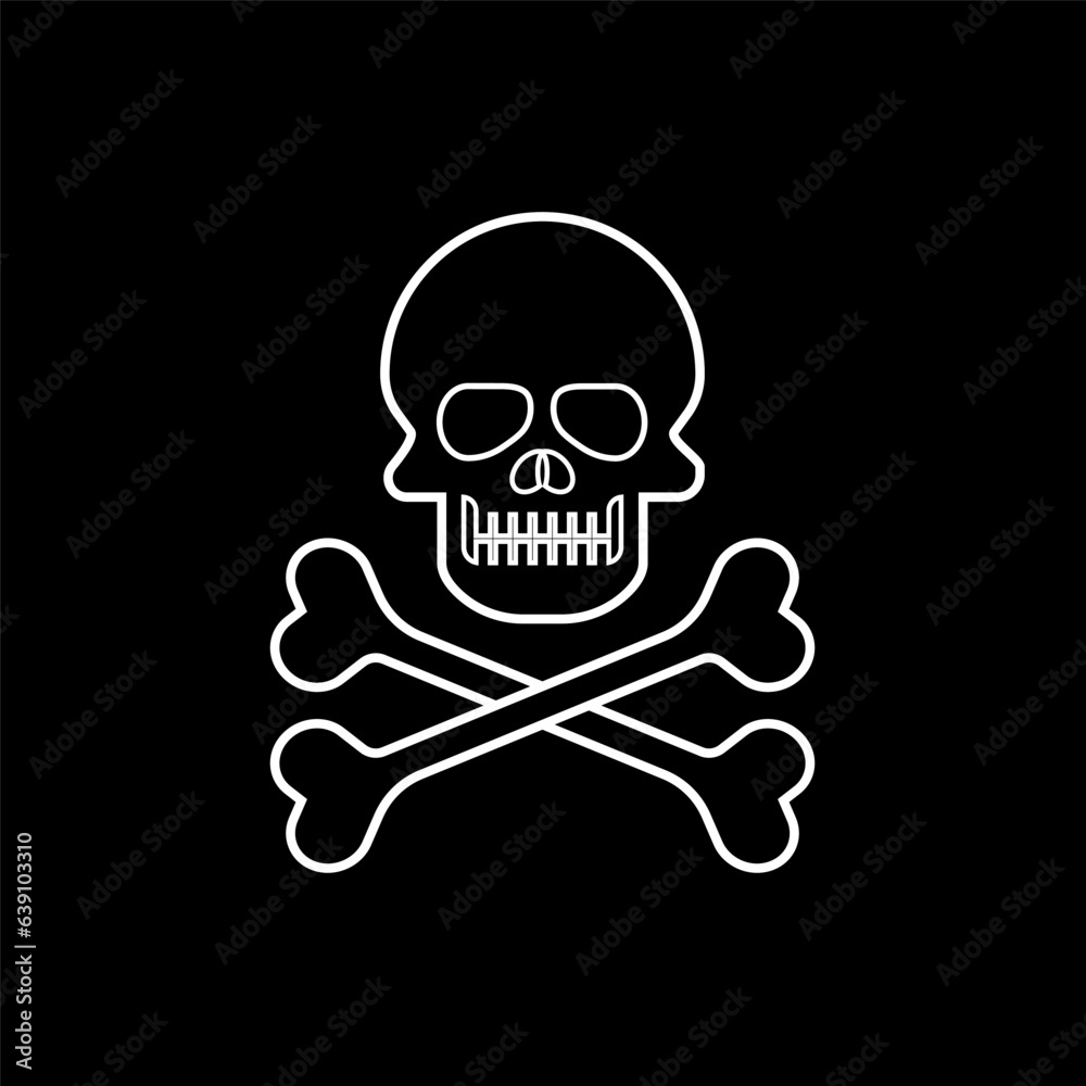 Skull Icon. Dangerous, Pirates. Warning, Attention. Deadly, Poisonous Symbol for Design Elements, Websites, Presentation and Application - Vector. Skull Icon. Dangerous, Pirates. Warning, Attention. Deadly, Poisonous Symbol for Design Elements, Websites, Presentation and Application - Vector.