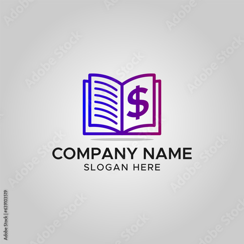 BookFinance investment logo design icon element vector