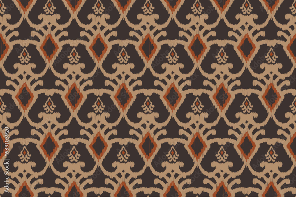 seamless ikat pattern. Design for carpet, wallpaper, clothing, wrapping, fabric, cover, textile