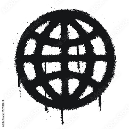 Graffiti spray paint Symbol Globe Isolated Vector