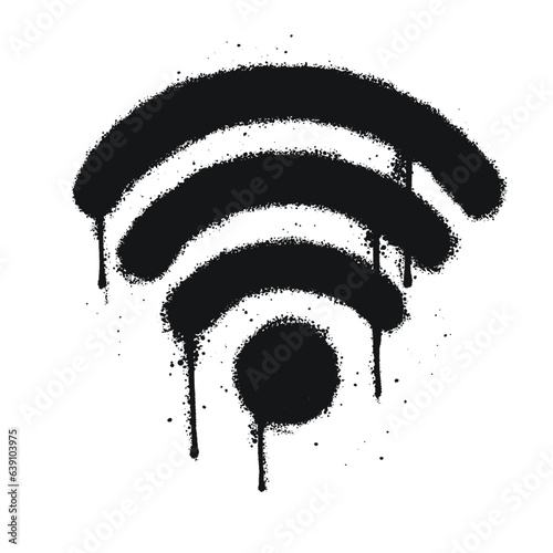 Graffiti spray paint Symbol Wifi Isolated Vector