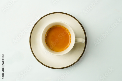 Cup of milk tea. karak chai. Milk tea isolated on white background