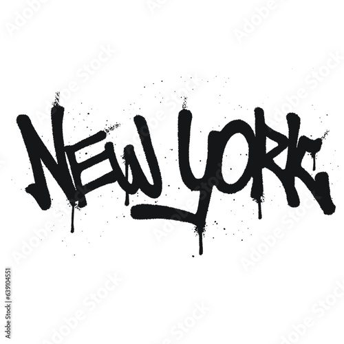 Graffiti spray paint Word New York Isolated Vector