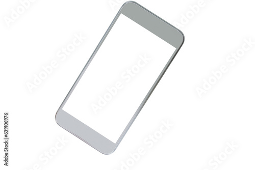 Digital png illustration of smartphone with copy space on screen on transparent background