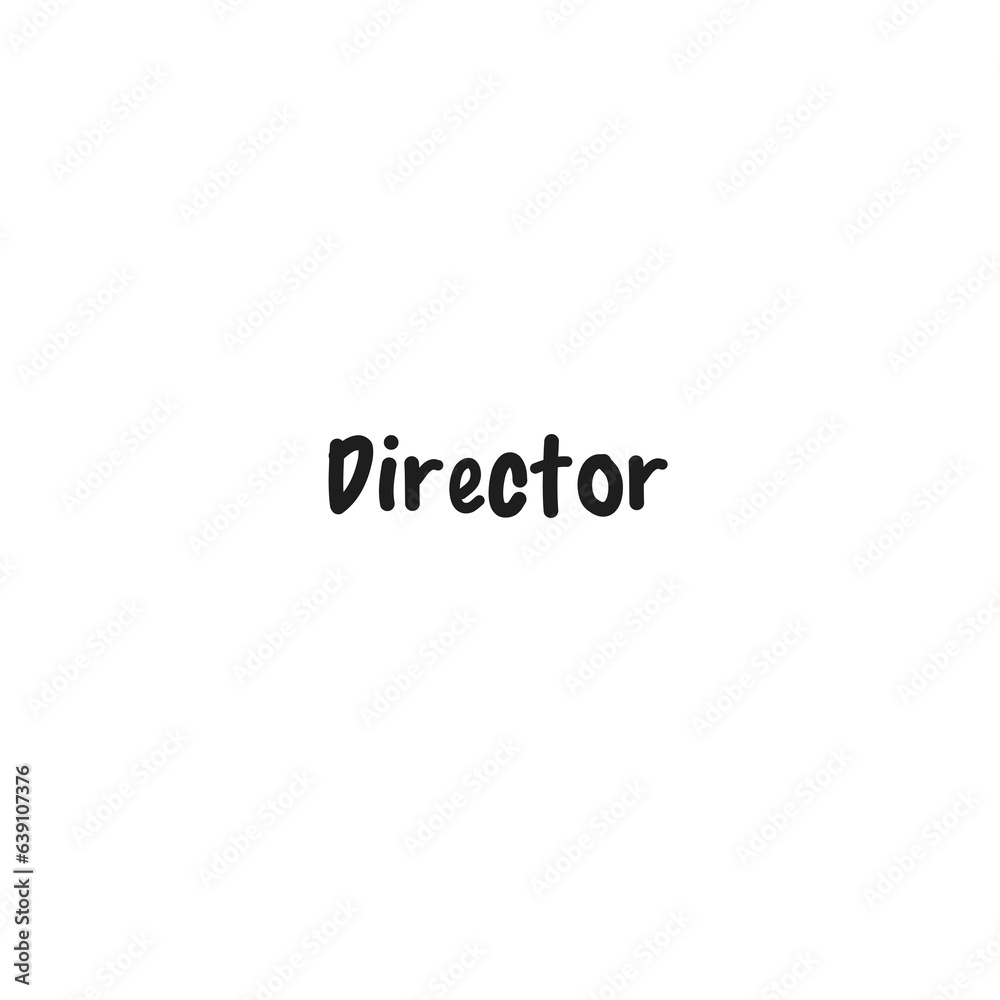 Digital png illustration of director text on transparent background