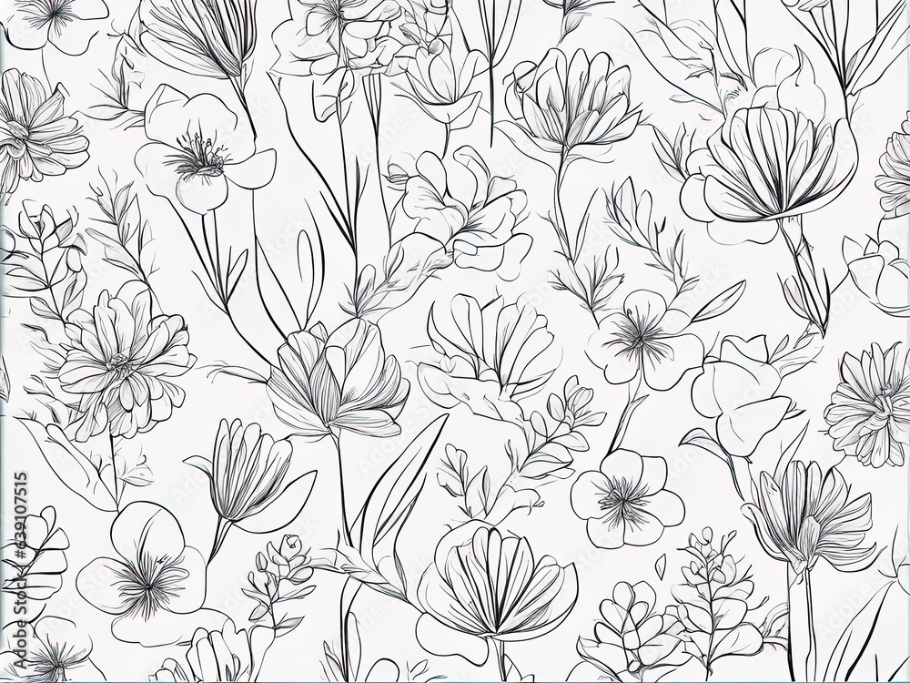 bouquet of flowers in white background with Generative AI.