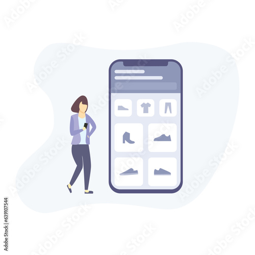 Ecommerce illustration useable for both ios android and web