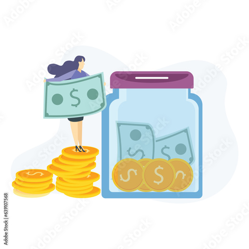 Saving money illustration useable for both ios android and web