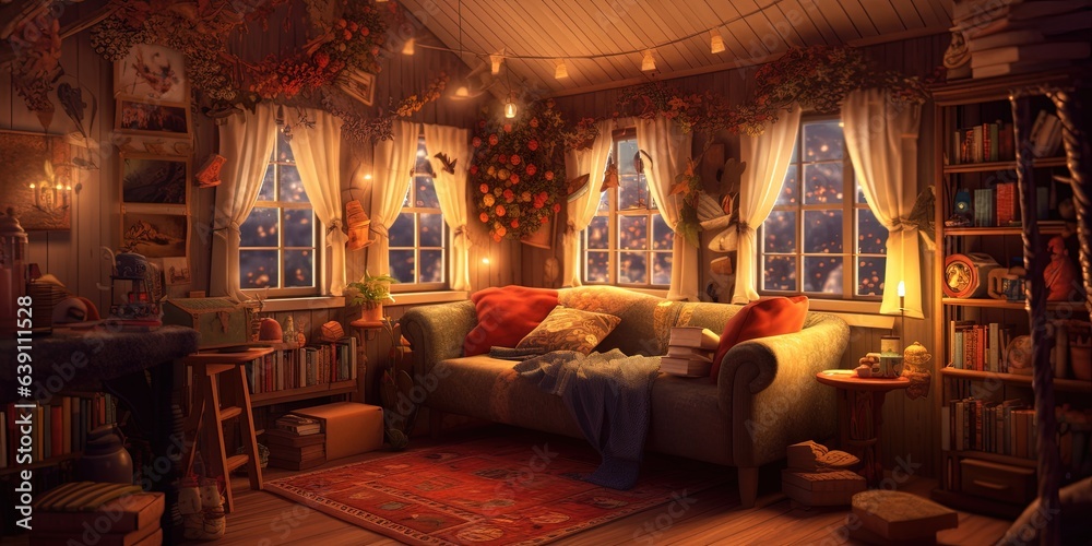 Cozy Comfort. Happiness in the Little Things. AI Generated Cozy Comfort. Happiness in the Little Things. AI Generated