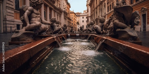 Fountains in Piazza Navona in Rome, Italy