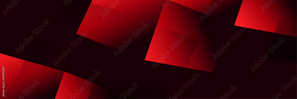 Abstract Red Geometric banner design background.