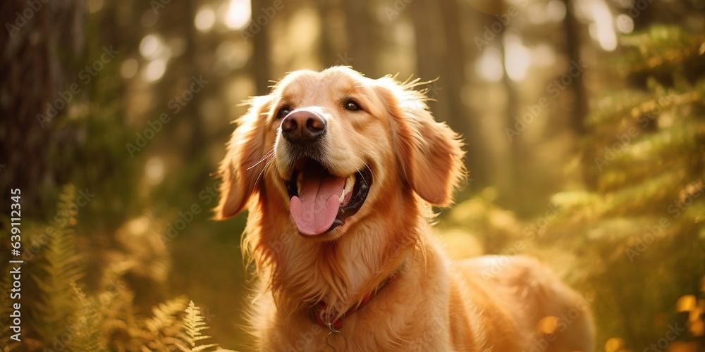 Very happy golden retriever