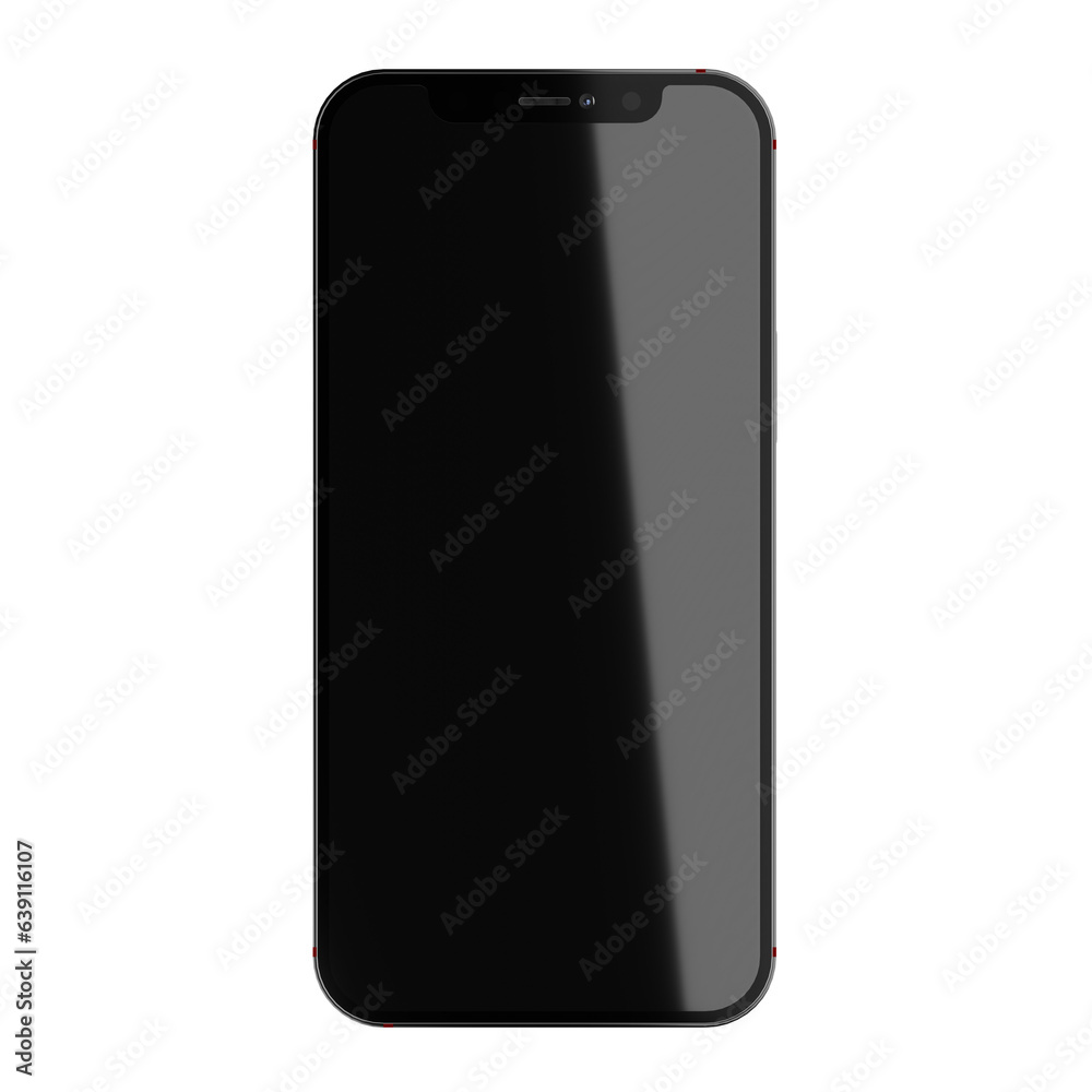 Smartphone with Black Reflection Screen Angle View Smartphone with Black Reflection Screen Angle View