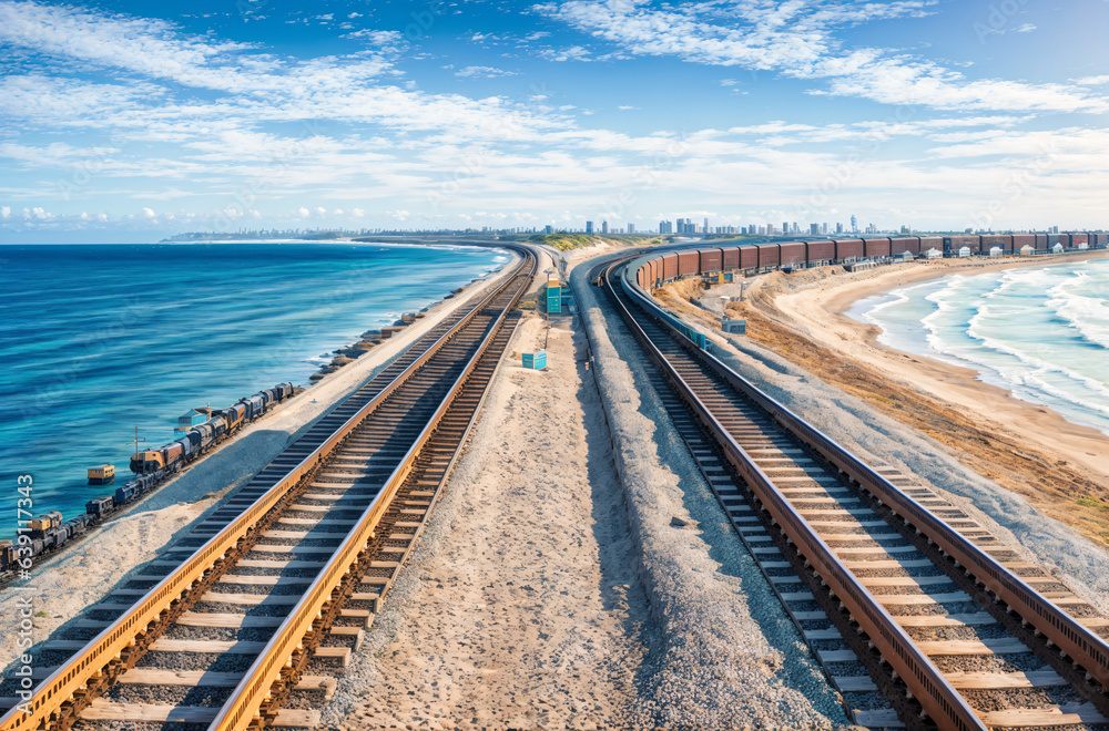Seaside Serenity: Tranquil Train Track Views Seaside Serenity: Tranquil Train Track Views