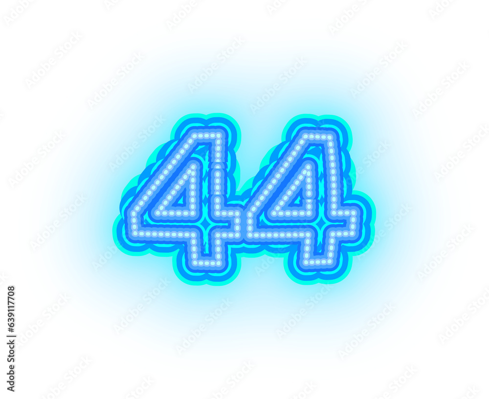 Blue neon alphabet letters, numbers, and signs on a transparent background Blue neon alphabet letters, numbers, and signs on a transparent background