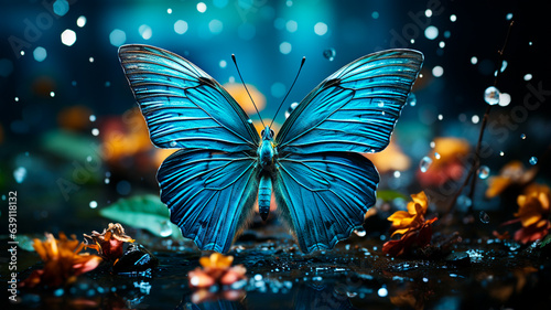 blue butterfly on a flower © ARAMYAN