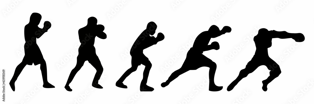 silhouette of martial arts movement steps silhouette of martial arts movement steps