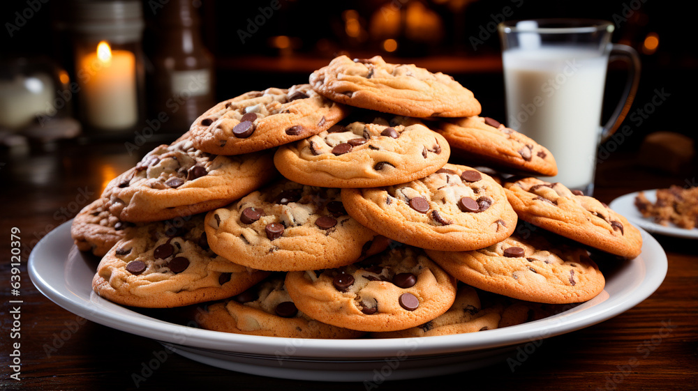 homemade cookies with chocolate chips and nuts. homemade cookies with chocolate chips and nuts.
