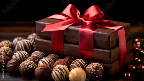 christmas chocolate candy in the box © ARAMYAN