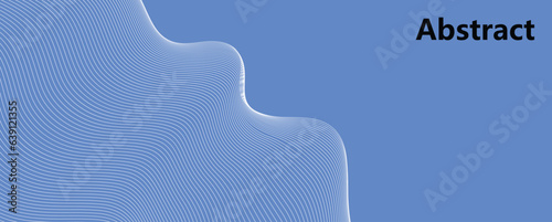 futuristic blue wave background. Blue minimal round lines abstract background. Thin line wavy abstract vector background. Curve wave seamless pattern. Line art striped graphic template