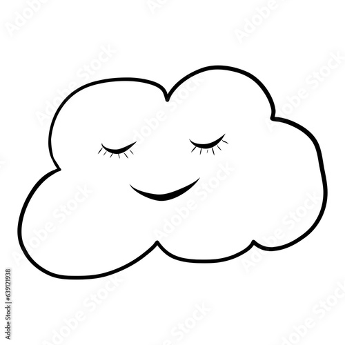 Cloud face cartoon sleep