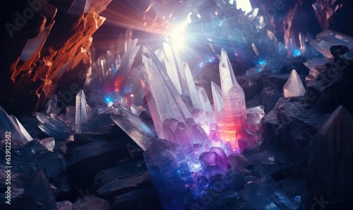 Foto Explore the hidden wonders of a labyrinthine rainbow crystal cave
