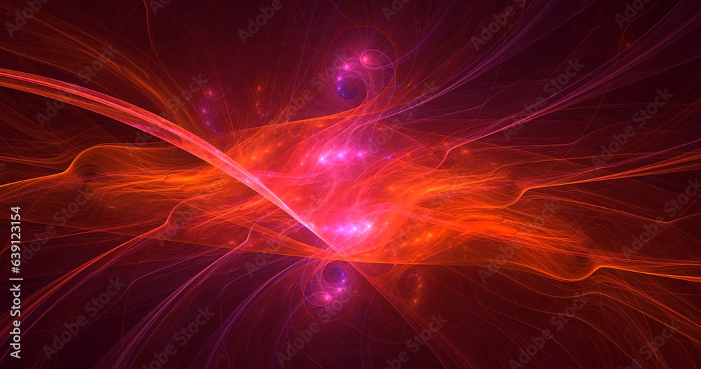 3D rendering abstract fractal light background