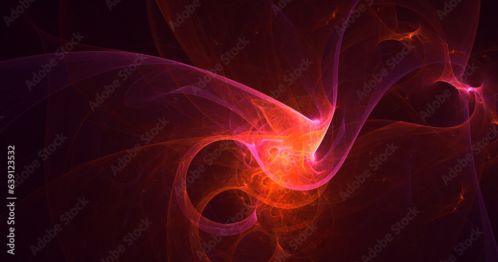 3D rendering abstract fractal light background