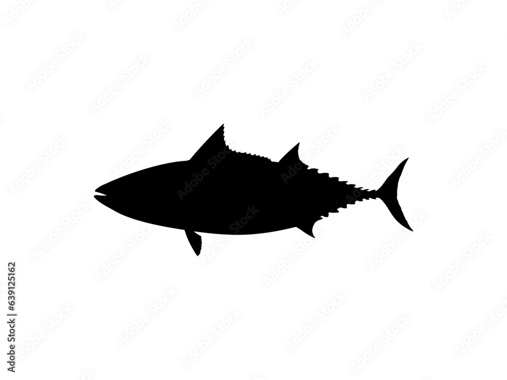 Flat Style Silhouette of the Tuna Fish, can use for Logo Type, Art Illustration, Pictogram, Website or Graphic Design Element. Vector Illustration Flat Style Silhouette of the Tuna Fish, can use for Logo Type, Art Illustration, Pictogram, Website or Graphic Design Element. Vector Illustration