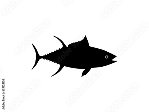 Tuna Fish Silhouette, can use for Logo Type, Art Illustration, Pictogram, Website or Graphic Design Element. Vector Illustration