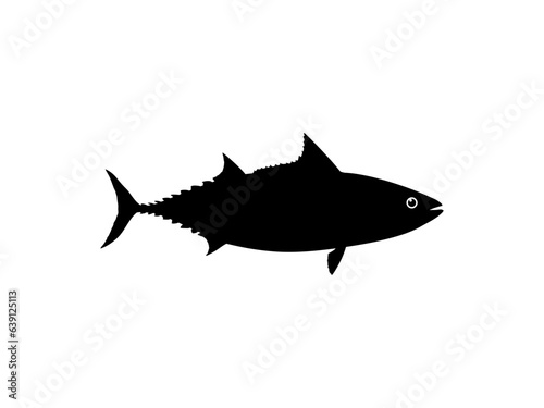 Tuna Fish Silhouette, can use for Logo Type, Art Illustration, Pictogram, Website or Graphic Design Element. Vector Illustration