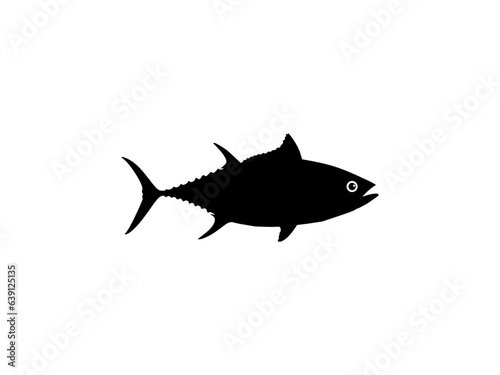 Tuna Fish Silhouette, can use for Logo Type, Art Illustration, Pictogram, Website or Graphic Design Element. Vector Illustration