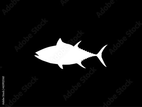 Flat Style Silhouette of the Tuna Fish, can use for Logo Type, Art Illustration, Pictogram, Website or Graphic Design Element. Vector Illustration