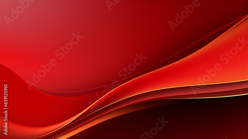 Elegant abstract golden line with red shade background