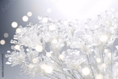 crystal flower on white background with copy space for text or image