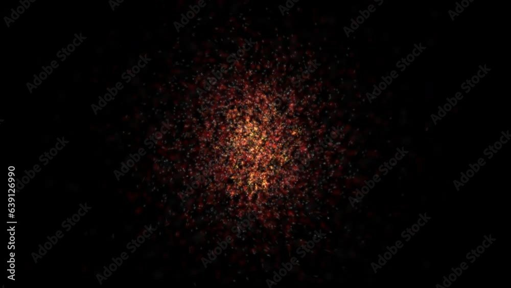 Cloud of energetic particles rotating with partial zoom. Cloud of energetic particles rotating with partial zoom.