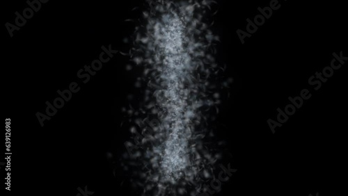 Particle ring structure evolving, revolving and evaporating.