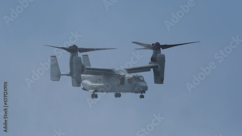 MV22 Osprey with a solder waving photo