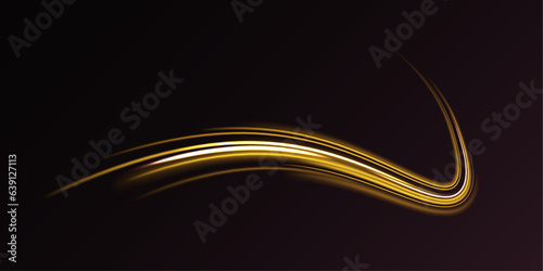 Vector illustration of a burning falling fireball meteor.	lowing light sparkles with golden glitter, magic stardust wave and beautiful sparkle light blur trail. Falling fireball meteorite. 