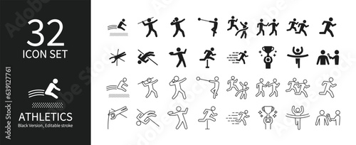 Icon sets related to various athletics photo